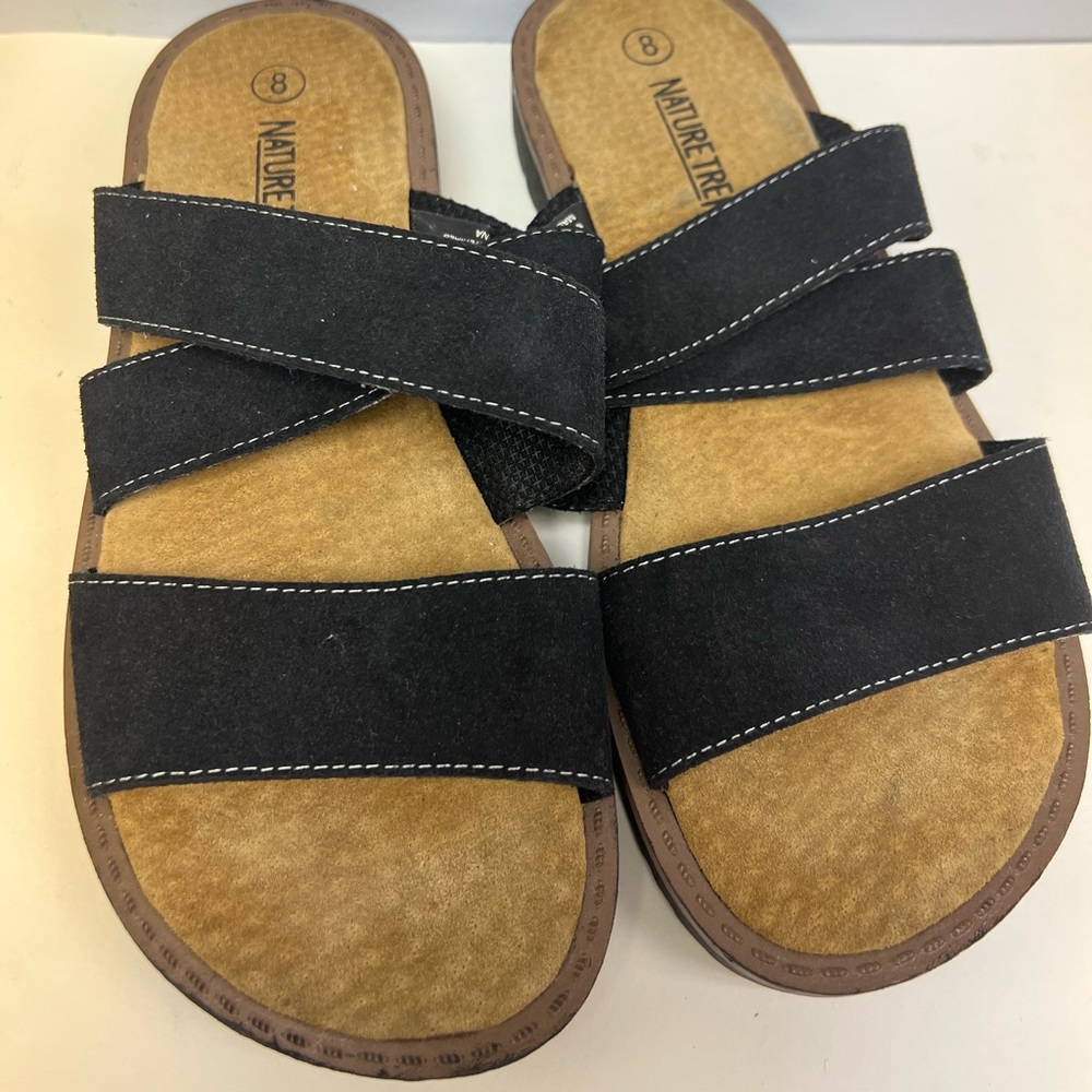 Nature Trek-Sandals-Black/Tan - Size:‎ 8, Pre-Owned